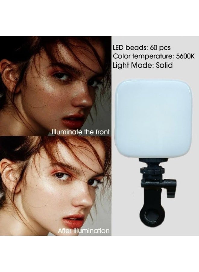 إضاءة سيلفي LED موديل M-88 مع مشبك تثبيت - كشاف فيديو محمول بـ 3 مستويات إضاءة (3000-6500 كلفن) - قابل للشحن للموبايل واللابتوب والتصوير والمكياج - أبيض - Image 4
